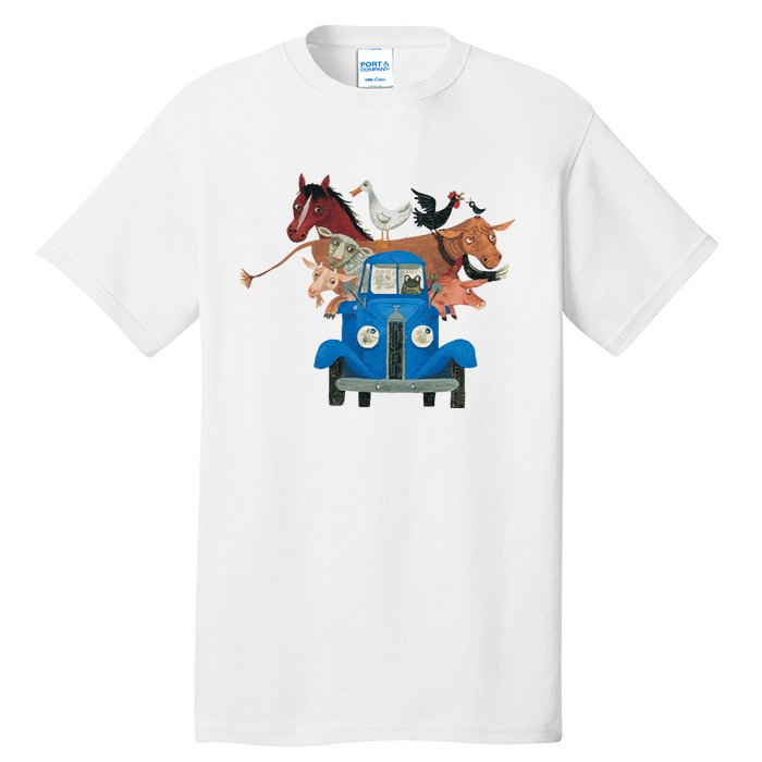 Little Blue Truck And Farm Animals Illustration Tall T-Shirt