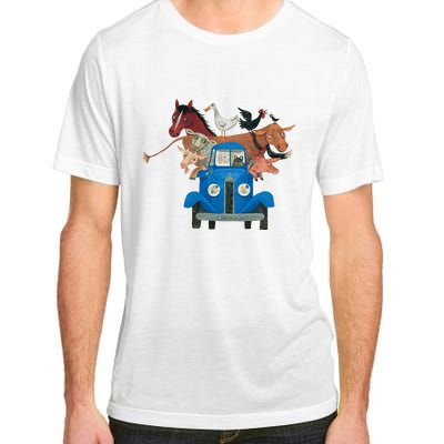 Little Blue Truck And Farm Animals Illustration Adult ChromaSoft Performance T-Shirt