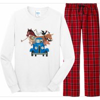 Little Blue Truck And Farm Animals Illustration Long Sleeve Pajama Set