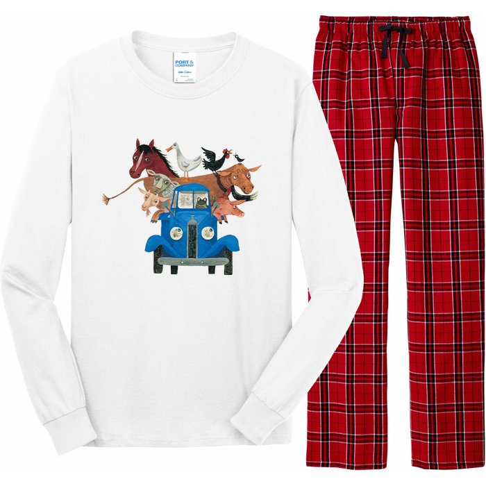 Little Blue Truck And Farm Animals Illustration Long Sleeve Pajama Set