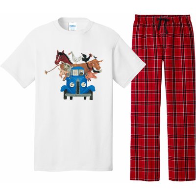 Little Blue Truck And Farm Animals Illustration Pajama Set