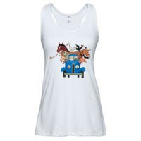 Little Blue Truck And Farm Animals Illustration Ladies Essential Flowy Tank