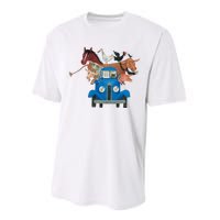 Little Blue Truck And Farm Animals Illustration Performance Sprint T-Shirt