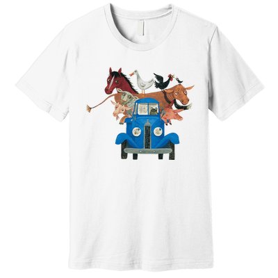 Little Blue Truck And Farm Animals Illustration Premium T-Shirt