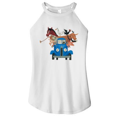 Little Blue Truck And Farm Animals Illustration Women’s Perfect Tri Rocker Tank