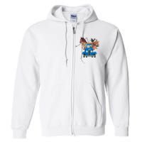 Little Blue Truck And Farm Animals Illustration Full Zip Hoodie