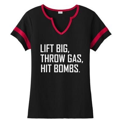 Lift Big Throw Gas Hit Bombs Ladies Halftime Notch Neck Tee