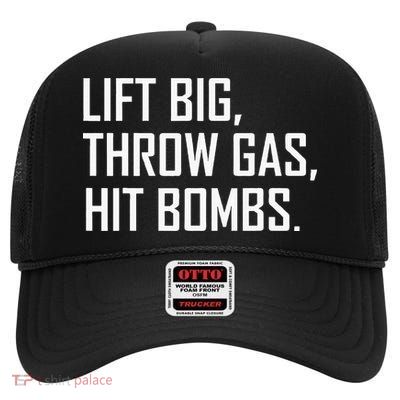 Lift Big Throw Gas Hit Bombs High Crown Mesh Back Trucker Hat