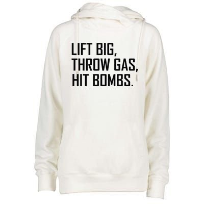 Lift Big Throw Gas Hit Bombs Womens Funnel Neck Pullover Hood