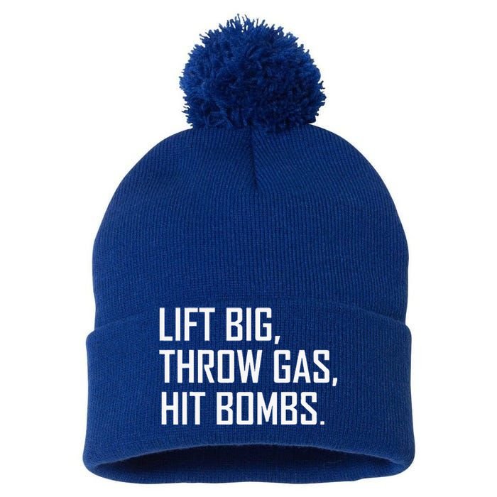 Lift Big Throw Gas Hit Bombs Pom Pom 12in Knit Beanie