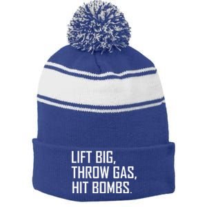 Lift Big Throw Gas Hit Bombs Stripe Pom Pom Beanie