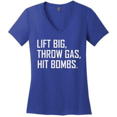 Lift Big Throw Gas Hit Bombs Women's V-Neck T-Shirt