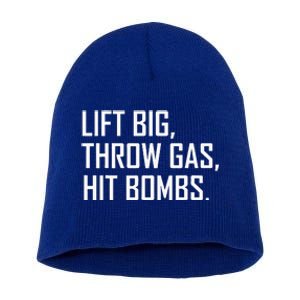 Lift Big Throw Gas Hit Bombs Short Acrylic Beanie