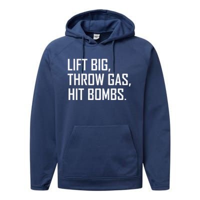 Lift Big Throw Gas Hit Bombs Performance Fleece Hoodie