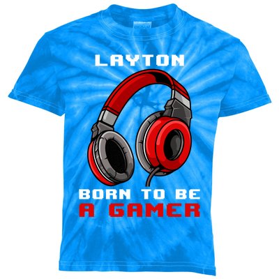 Layton Born To Be A Gamer Personalized Gift Kids Tie-Dye T-Shirt