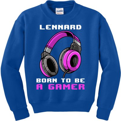 Lennard Born To Be A Gamer Personalized Gift Kids Sweatshirt