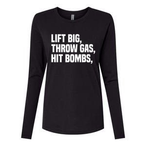 Lift Big Throw Gas Hit Bombs Womens Cotton Relaxed Long Sleeve T-Shirt