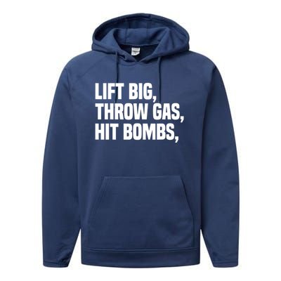 Lift Big Throw Gas Hit Bombs Performance Fleece Hoodie