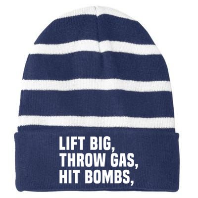 Lift Big Throw Gas Hit Bombs Striped Beanie with Solid Band