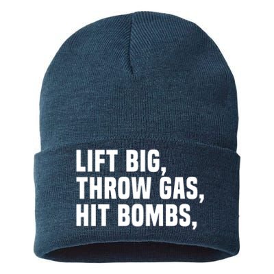 Lift Big Throw Gas Hit Bombs Sustainable Knit Beanie