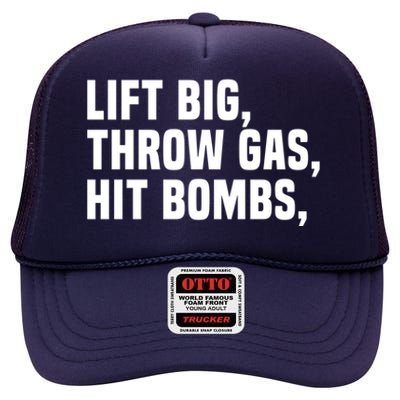 Lift Big Throw Gas Hit Bombs High Crown Mesh Back Trucker Hat