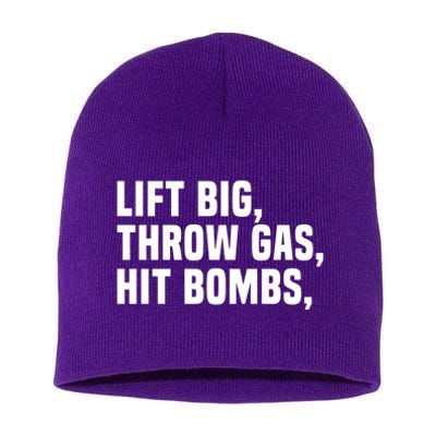 Lift Big Throw Gas Hit Bombs Short Acrylic Beanie