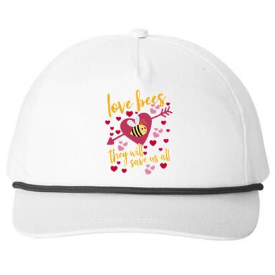 Love Bees - They Will Save Us All- Bee Keeper Valentines Day Snapback Five-Panel Rope Hat