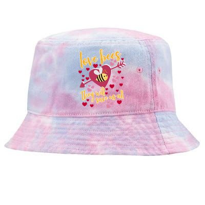 Love Bees - They Will Save Us All- Bee Keeper Valentines Day Tie-Dyed Bucket Hat