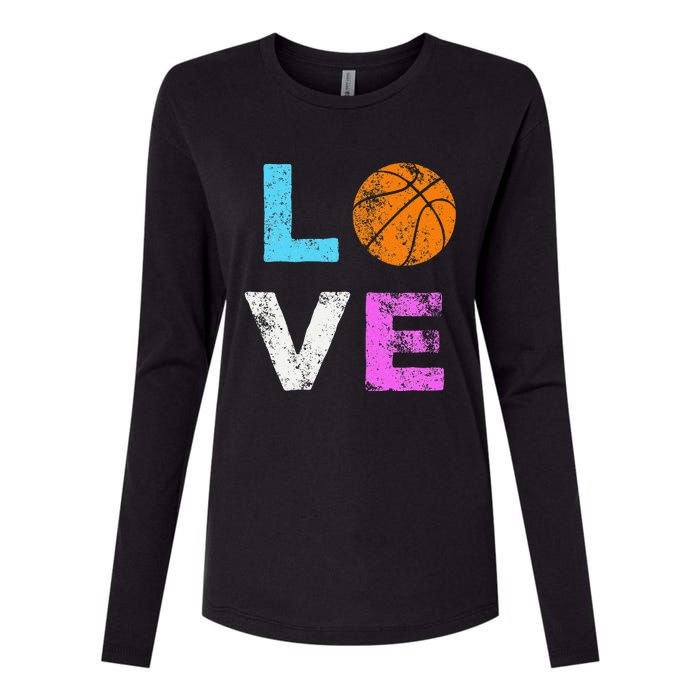 Love Basketball Team Fan Gift Womens Cotton Relaxed Long Sleeve T-Shirt