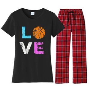 Love Basketball Team Fan Gift Women's Flannel Pajama Set