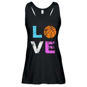 Love Basketball Team Fan Gift Ladies Essential Flowy Tank