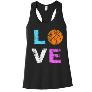 Love Basketball Team Fan Gift Women's Racerback Tank