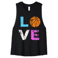 Love Basketball Team Fan Gift Women's Racerback Cropped Tank