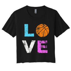 Love Basketball Team Fan Gift Women's Crop Top Tee