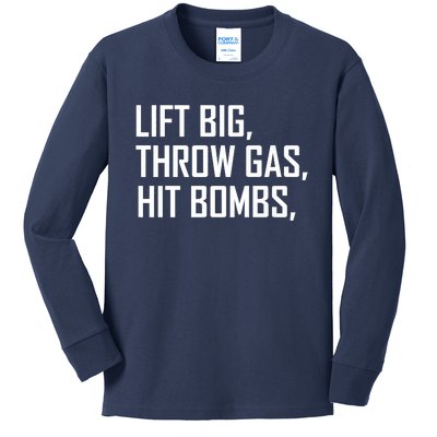 Lift Big Throw Gas Hit Bombs Kids Long Sleeve Shirt