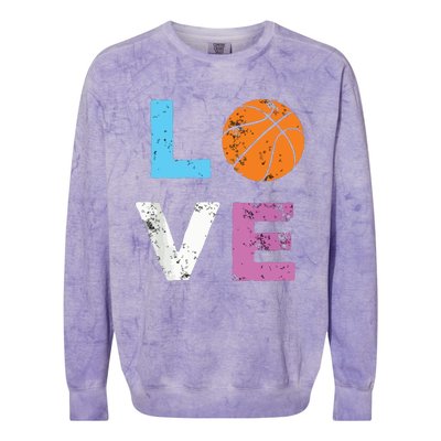 Love Basketball Team Fan Gift Colorblast Crewneck Sweatshirt