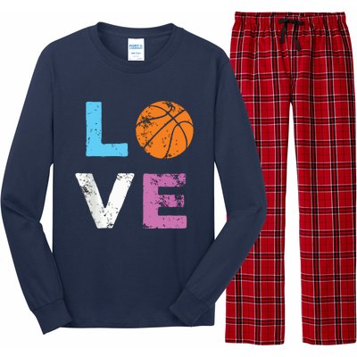 Love Basketball Team Fan Gift Long Sleeve Pajama Set