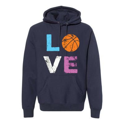 Love Basketball Team Fan Gift Premium Hoodie