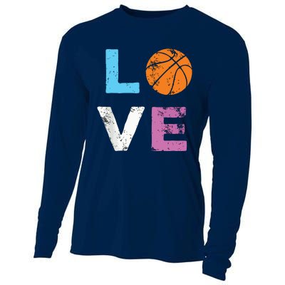 Love Basketball Team Fan Gift Cooling Performance Long Sleeve Crew