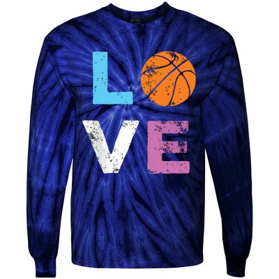 Love Basketball Team Fan Gift Tie-Dye Long Sleeve Shirt