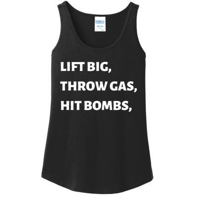 Lift Big, Throw Gas, Hit Bombs Ladies Essential Tank