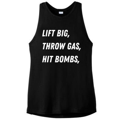 Lift Big Throw Gas Hit Bombs Ladies PosiCharge Tri-Blend Wicking Tank