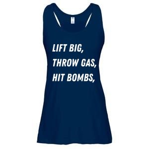 Lift Big Throw Gas Hit Bombs Ladies Essential Flowy Tank