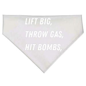 Lift Big Throw Gas Hit Bombs USA-Made Doggie Bandana