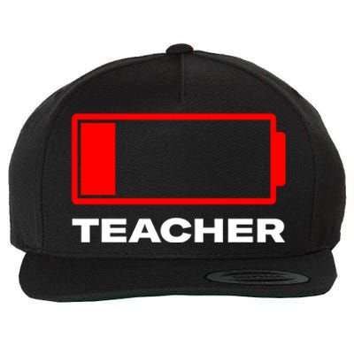 Low Battery Teacher Funny Teacher Life Humor Teaching Work Gift Wool Snapback Cap