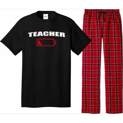 Low Battery Teacher Professional Teacher Life Career Gift Pajama Set