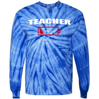 Low Battery Teacher Professional Teacher Life Career Gift Tie-Dye Long Sleeve Shirt