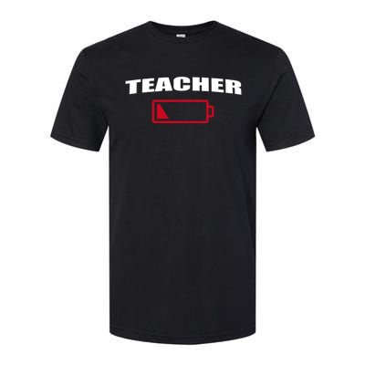 Low Battery Teacher Professional Teacher Life Career Gift Softstyle CVC T-Shirt