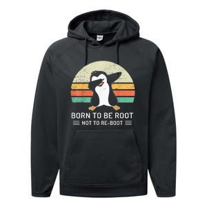 Linux Born To Be Boot Not To Be Root Funny Retro Linux Performance Fleece Hoodie