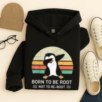 Linux Born To Be Boot Not To Be Root Funny Retro Linux Hoodie
